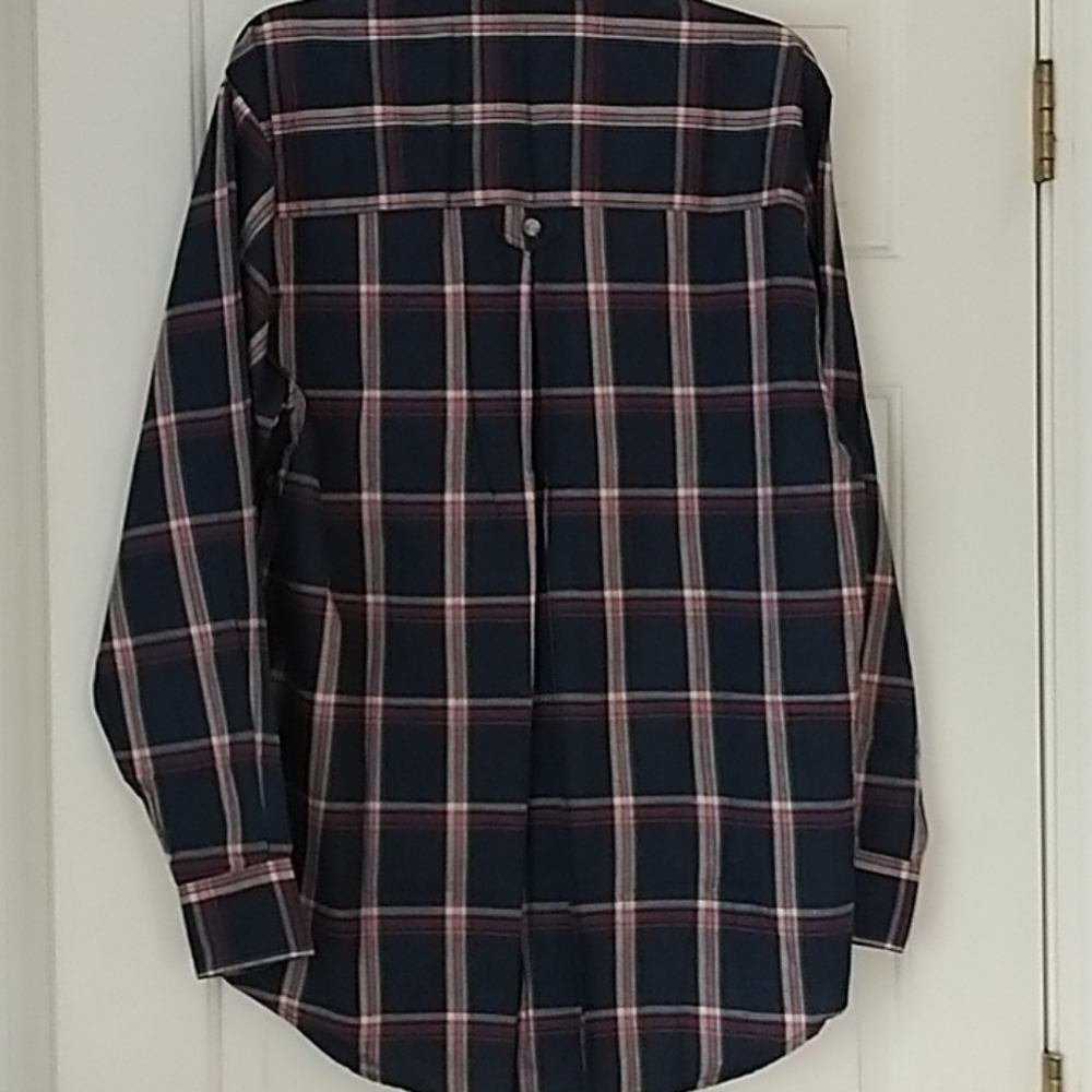 Boston Traders Navy/Red Plaid Button Front Shirt M - Picture 5 of 9